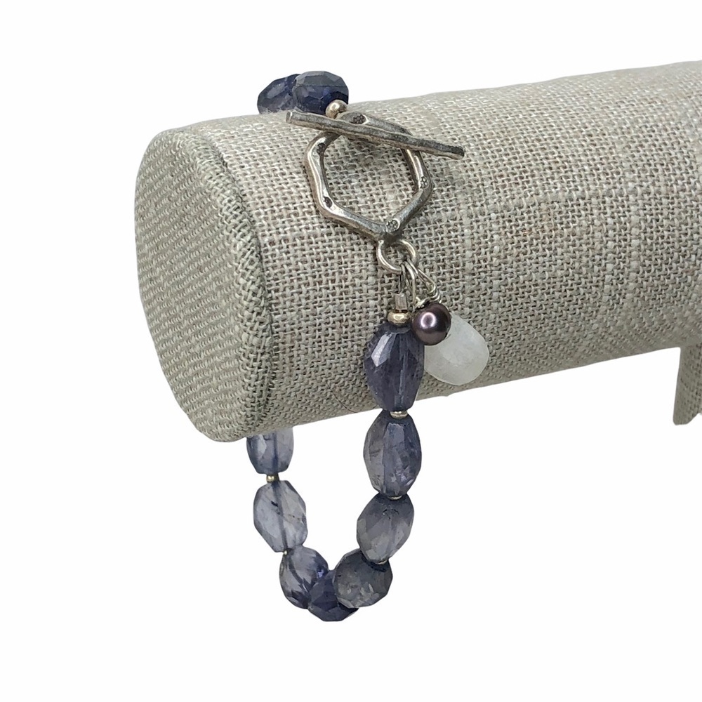 Faceted Iolite Beaded Bracelet